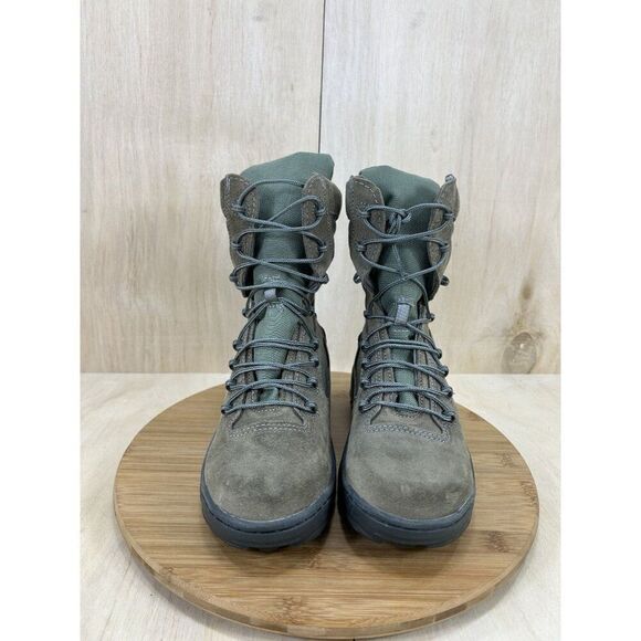 NEW Converse Green Leather Nylon Military Tactical Combat Boots Womens Size 7 - Picture 2 of 9